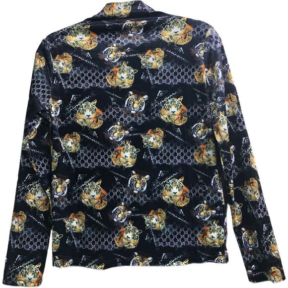 Designer Inspired GG Black Tiger Print Top - Picture 2 of 6